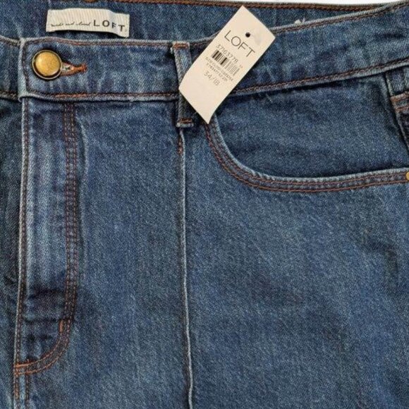 NWT | LOFT High Rise Super Flare Jeans in Refined Mid Indigo Wash Size 18 - Picture 8 of 13